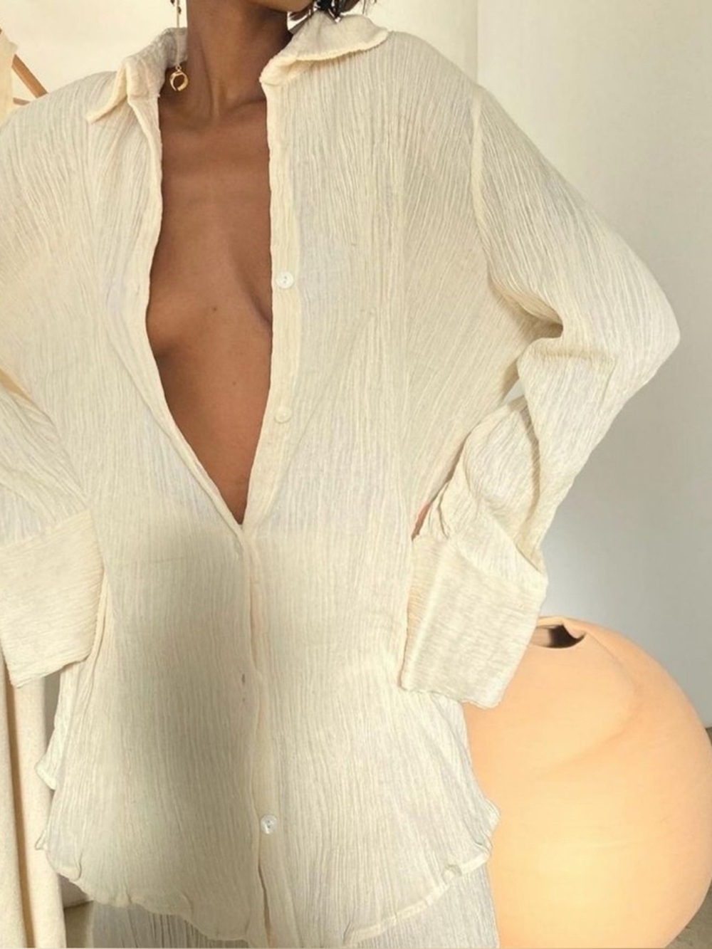 NWT ✨ SAVANNAH MORROW X REVOLVE ‘Ocean’ Organic Cotton Oversized Shirt/Dress MD